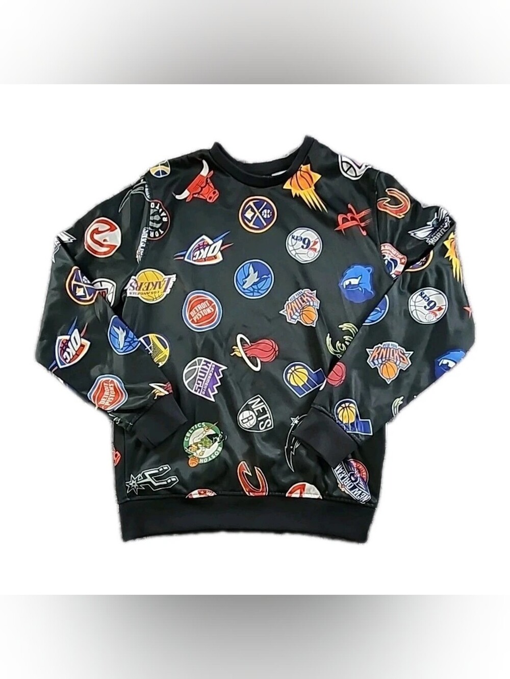 UNK NBA Logos All Over Print Crewneck Sweater Size Men’s Small